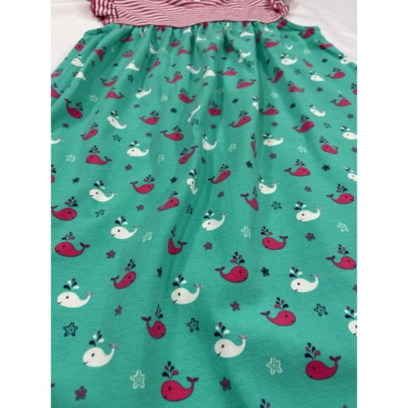 BEEBAY Girls Size 6yrs. Striped Round-Neck A-line Dress Whale Theme - Picture 5 of 6